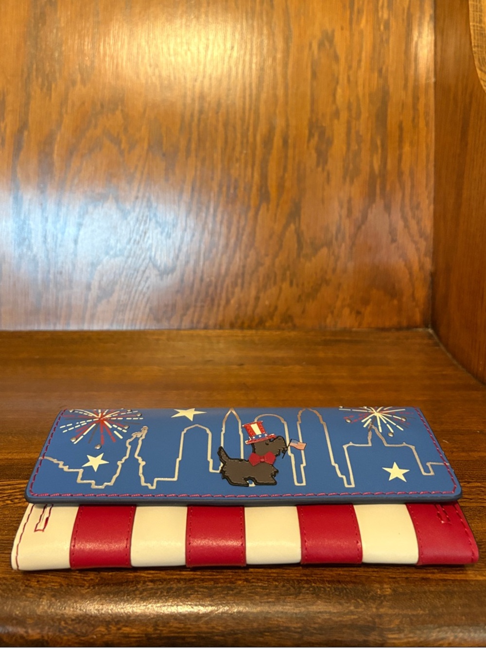 NWT-Radley London-Large Flap Over Wallet-Fireworks & Stripes-Cobalt-$148 - Picture 8 of 16